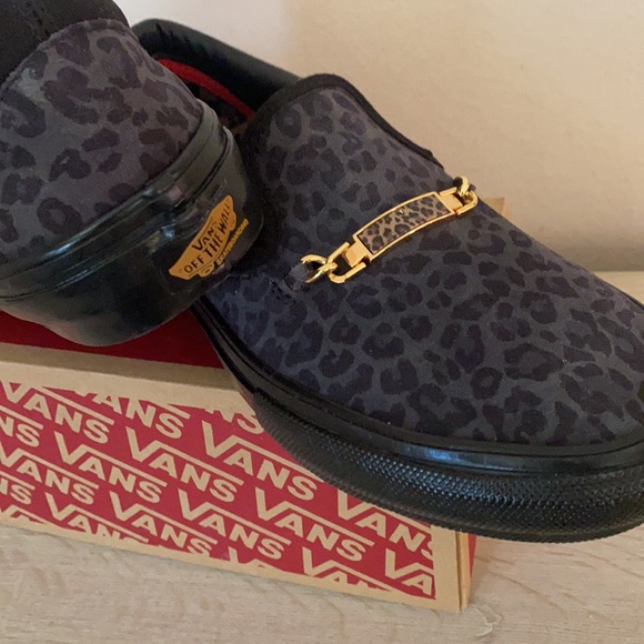 Vans shoes black leopard women’s 7.5 classic slip on - Picture 4 of 4